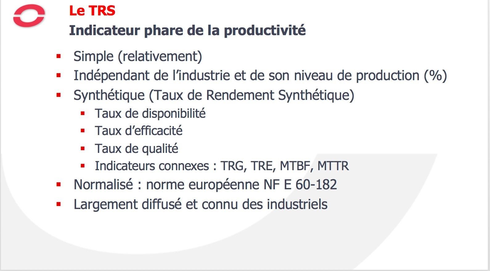 TRS et Productivité