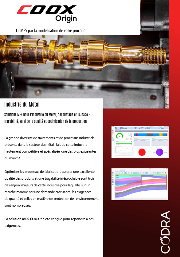 Logiciel MES pour l'Industrie du métal - decolletage
