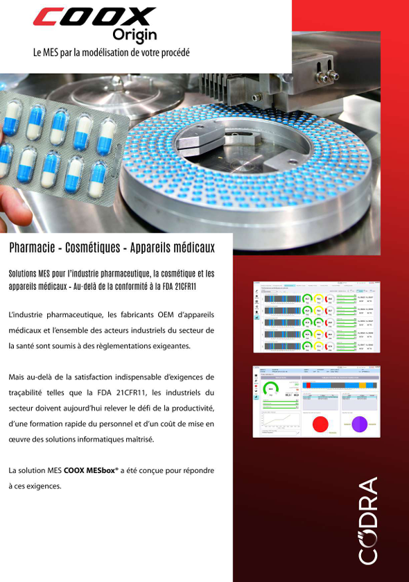 Logiciel MES pour l'Industrie pharmaceutique